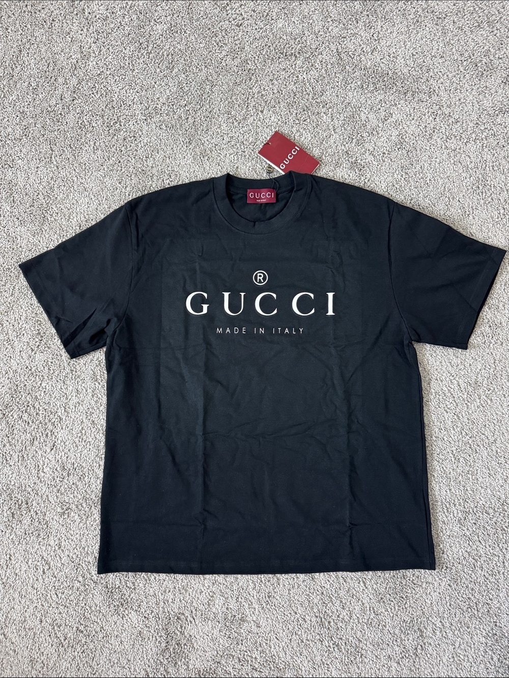Gucci Black Logo Short Sleeve Crewneck T-Shirt size XL for men